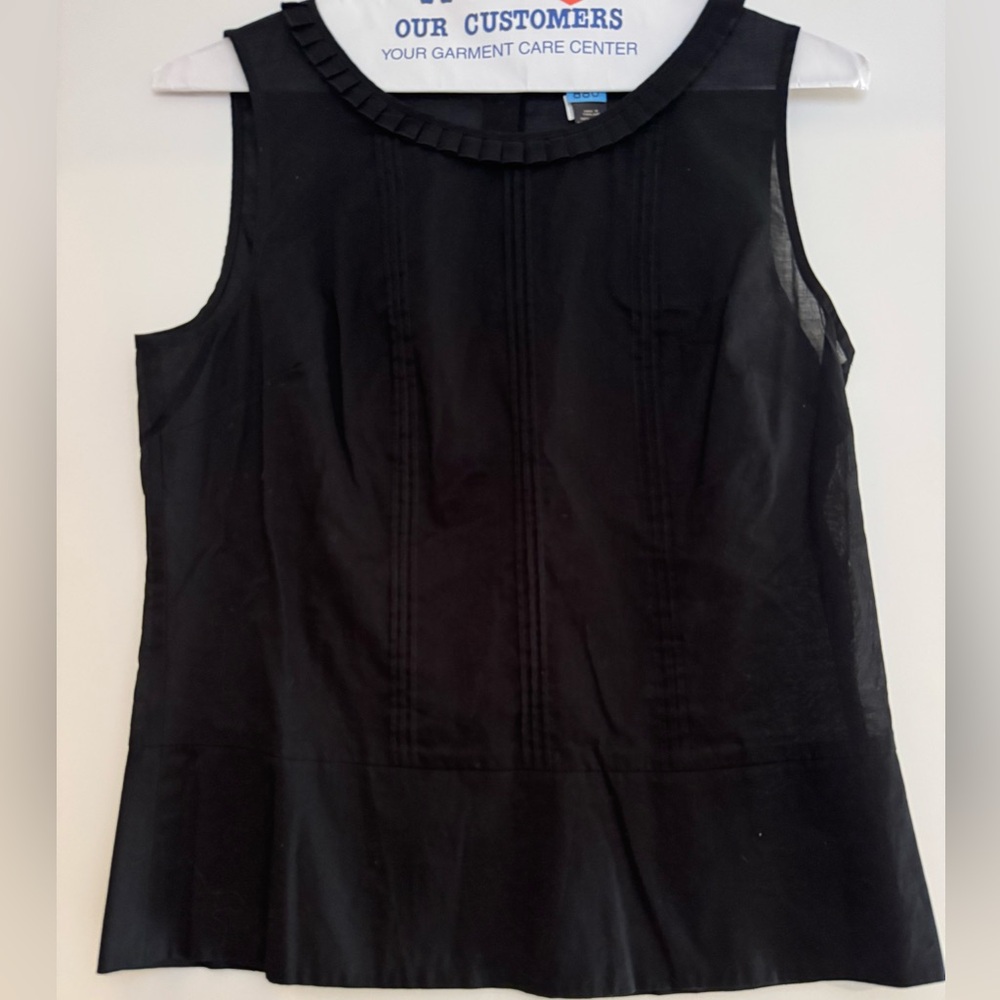 LIKE NEW! Classic! Banana Republic Black Cotton Sleeveless Blouse Sz 10